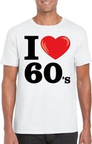 I love 60's t-shirt wit heren - sixties kleding XXL