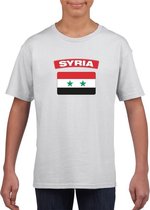 T-shirt met Syrische vlag wit kinderen XS (110-116)