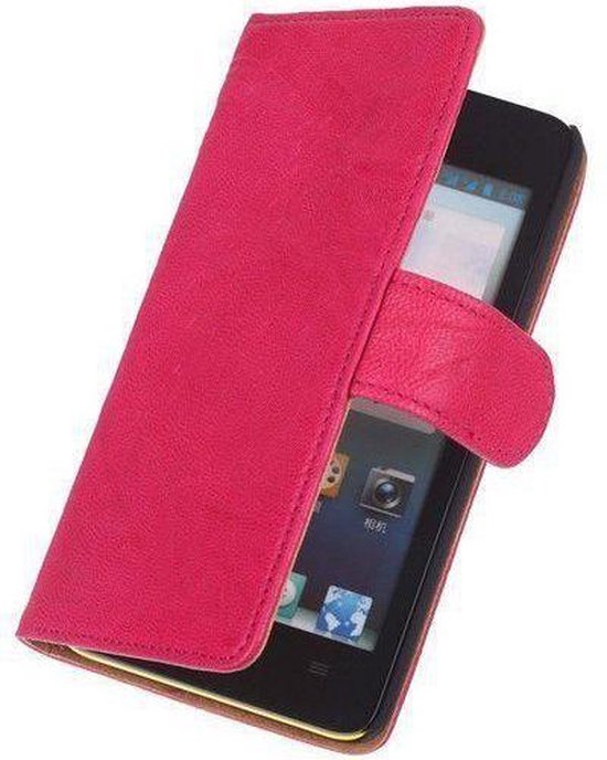 BestCases Luxe Echt Lederen Booktype Wallet Hoesje LG Nexus 5 Pink