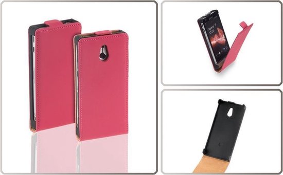 LELYCASE Premium Flip Case Cover Bescherm Xperia P Pink | bol.com