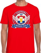 Toppers Rood Toppers drinking team t-shirt  / shirt  rood Toppers team heren XXL