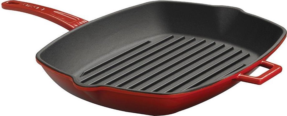 Lava Gietijzeren Grillpan - 26x32cm - Root - Inductie - Emaille Coating - Barbecuepan