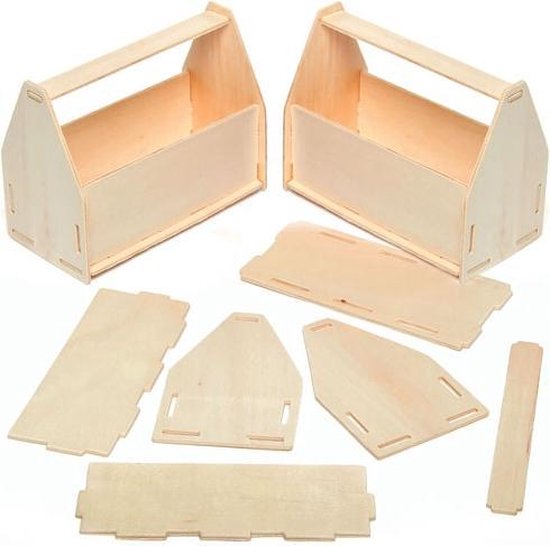 Maak ontwerp je eigen sets met pennenbakjes houten gereedschapskist -  knutselspullen... | bol.com