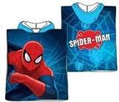 Marvel Spiderman badponcho - 100% velours katoen - blauw - One size (50x100 cm)