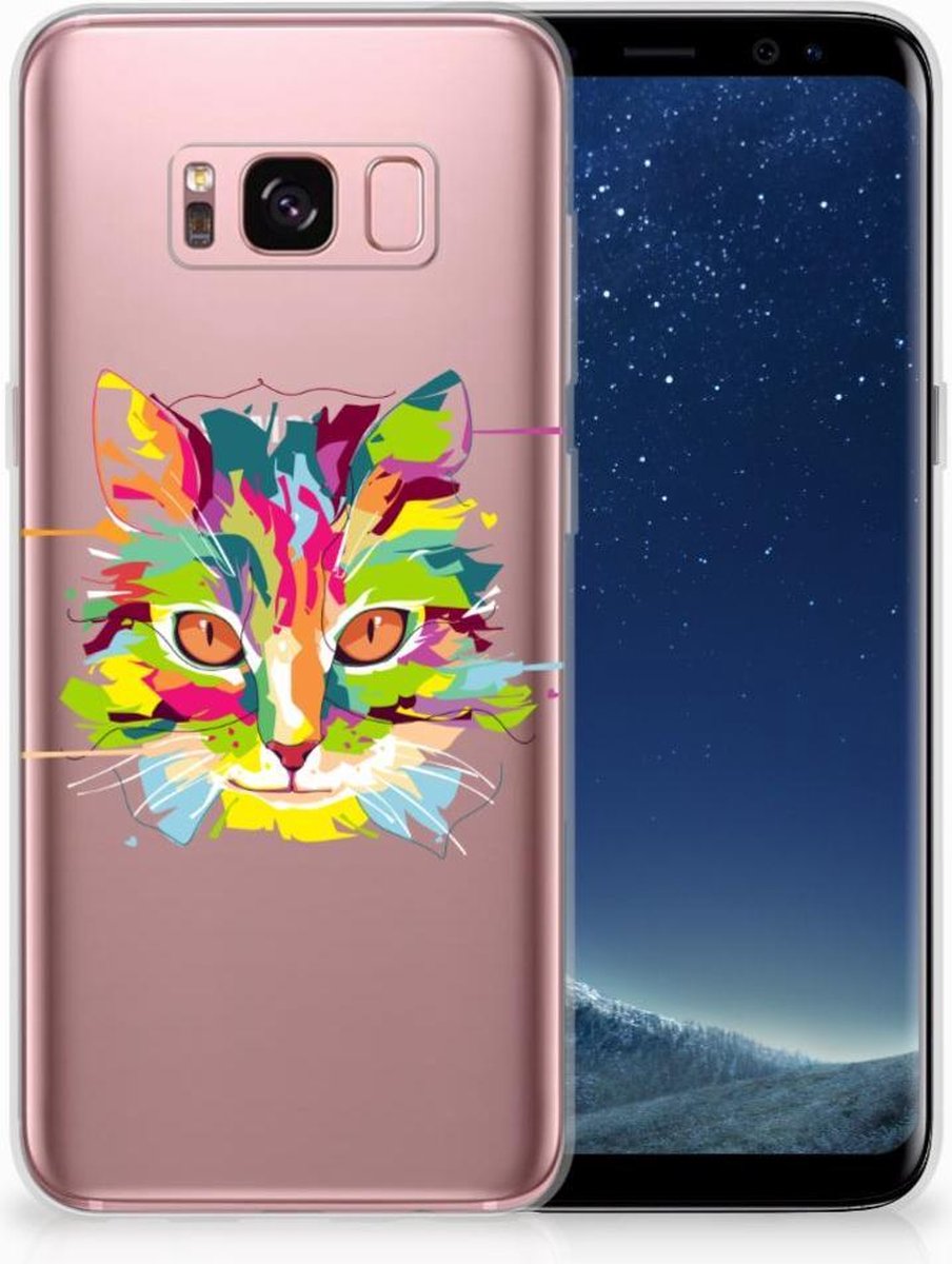 Samsung Galaxy S8 Telefoonhoesje met Naam Cat Color