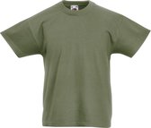 Fruit of the Loom T-shirt Kinderen maat 140 (9-11) 100% Katoen 5 stuks (Classic Olive)