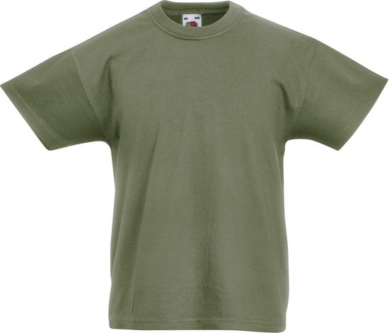 Fruit of the Loom T-shirt Kinderen maat 140 (9-11) 100% Katoen 5 stuks (Classic Olive)