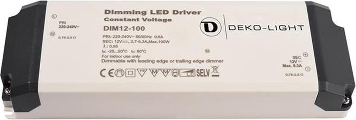 Deko-Light Dimmable CV Power Supply 12V 100W