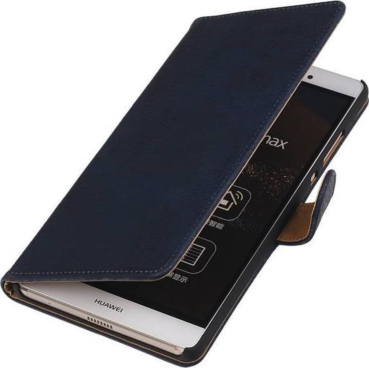 Sony Xperia M4 Aqua Bark Hout Bookstyle Wallet Hoesje Donker blauw - Cover Case Hoes