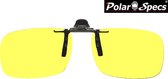 Polar Specs® 37x132 mm. Aluminium Opklapbare Voorhanger – Clip on Nachtbril – Brilclip – Voorzetbril – Polarized Nightdriving – Unisex
