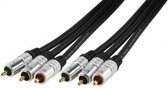 HQ - HQAS3811-1.5 - Component Cable - component videokabel RCA - RCA - 1.5m - Zwart