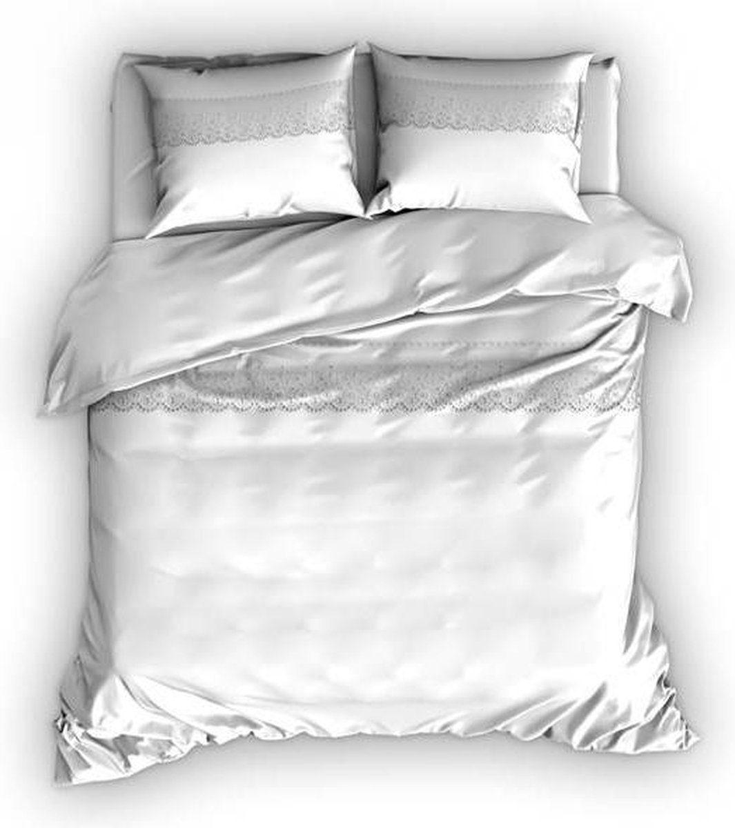 Romanette Vienna Flanel Dekbedovertrek Lits-jumeaux 240x200 220 cm + 2 kussenslopen 60x70 cm Wit