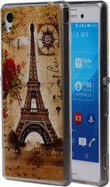 Eiffeltoren TPU Cover Case voor Sony Xperia M4 Aqua Cover