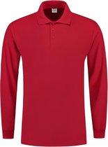 Tricorp Poloshirt lange mouw - Casual - 201009 - Rood - maat XL