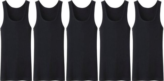 5 stuks Heren onderhemd - zwart - S