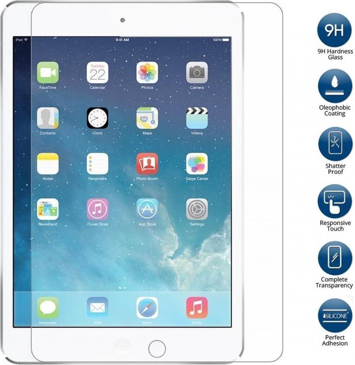 geschikt voor Apple iPad 3 glazen Screen protector Tempered Glass 2.5D 9H (0.3mm)
