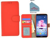 Pearlycase® Rood Fashion Wallet Bookcase voor Huawei P smart Hoesje