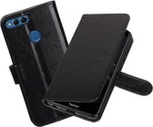Zwart Portemonnee Wallet Case Hoesje voor Huawei P Smart