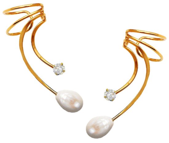 Pavé Ear Cuff Zilver | Oro Jewels