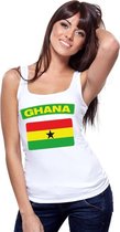 Singlet shirt/ tanktop Ghana vlag wit dames XL