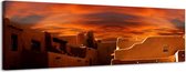 Santa Fe Huizen - Canvas Schilderij Panorama 158 x 46 cm