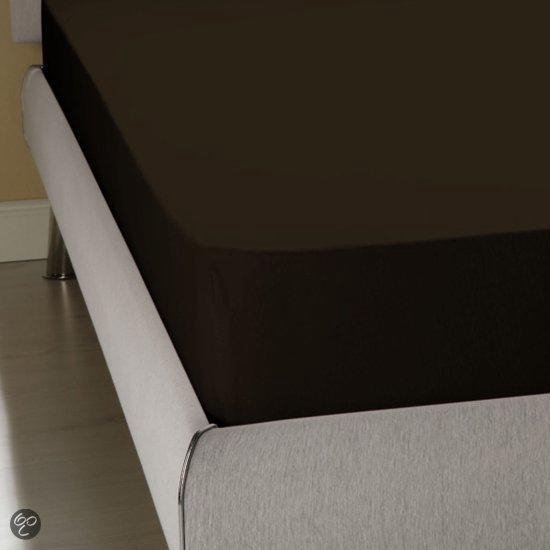 Homee Hoeslaken Jersey stretch zwart 120x200/220 +30 cm twijfelaar bed 100% katoen‎