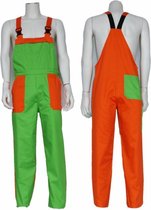 Yoworkwear Tuinbroek polyester/katoen groen-oranje maat 128