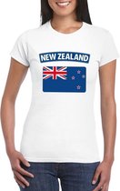 T-shirt met Nieuw Zeelandse vlag wit dames S