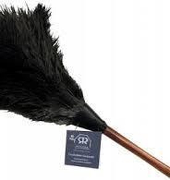Plumeau met struisvogelveren 50 cm met houten steel zwart | bol.com