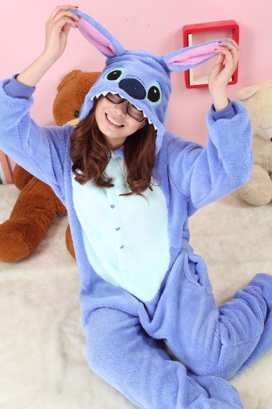 Dwars zitten Andere plaatsen moeilijk tevreden te krijgen KIMU Onesie Lilo & Stitch kinder pak blauw - maat 128-134 - Stitchpak  jumpsuit pyjama... | bol.com