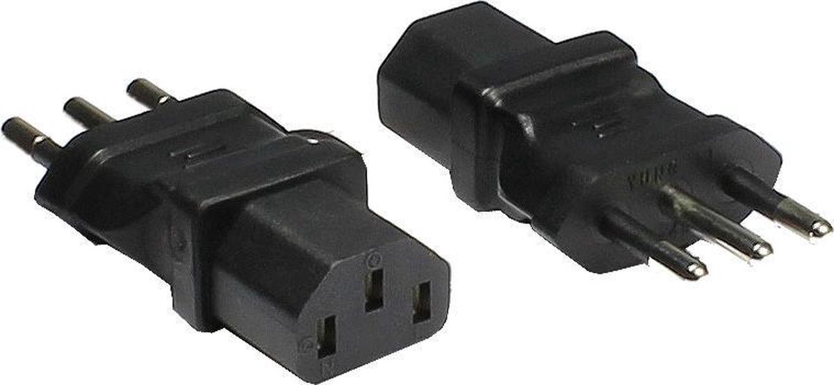 Poort Gezamenlijk Bedachtzaam Stroom adapter C13 (v) - Italiaanse (type L) stekker (m) / zwart | bol.com
