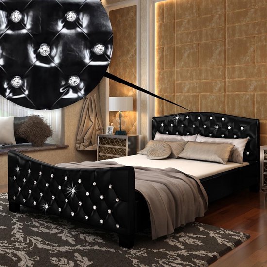 vidaXL Bed bed 140x200cm zwart met | bol.com