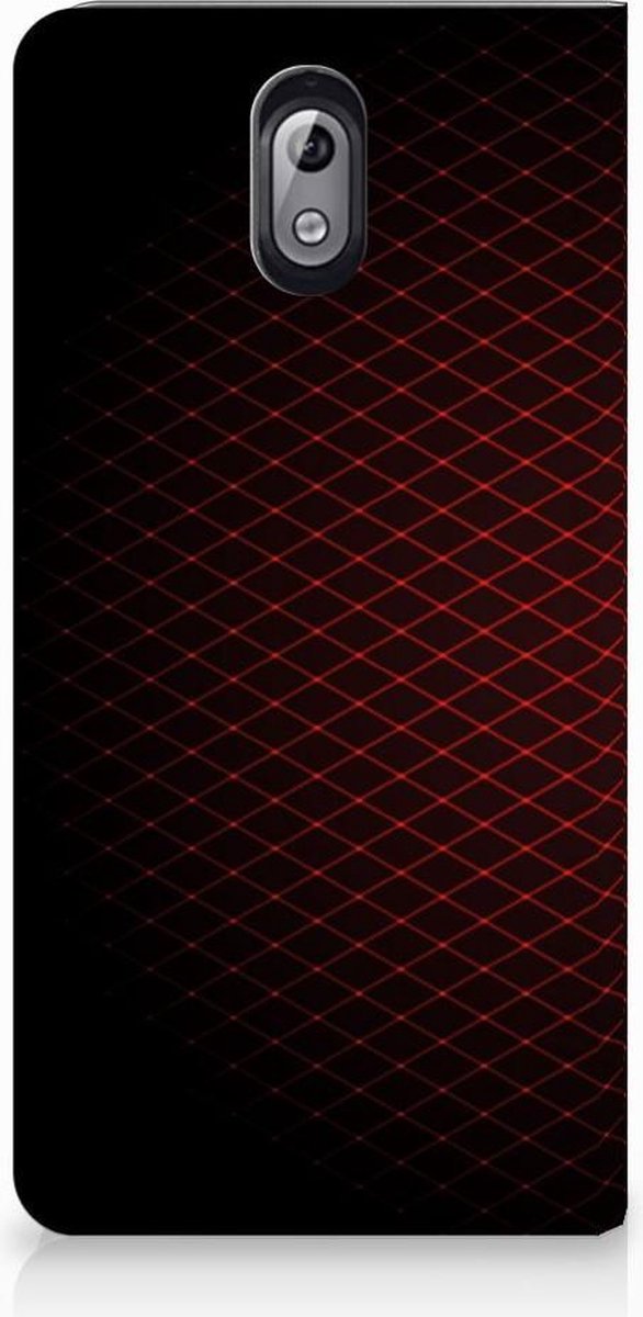 Nokia 3.1 (2018) Hoesje met Magneet Geruit Rood