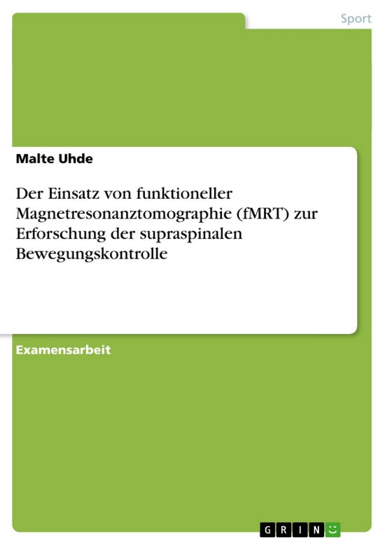 Der Einsatz von funktioneller Magnetresonanztomographie (fMR ... - cover