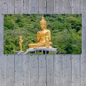 Tuindoek | Tuinposter - Buddha op de berg