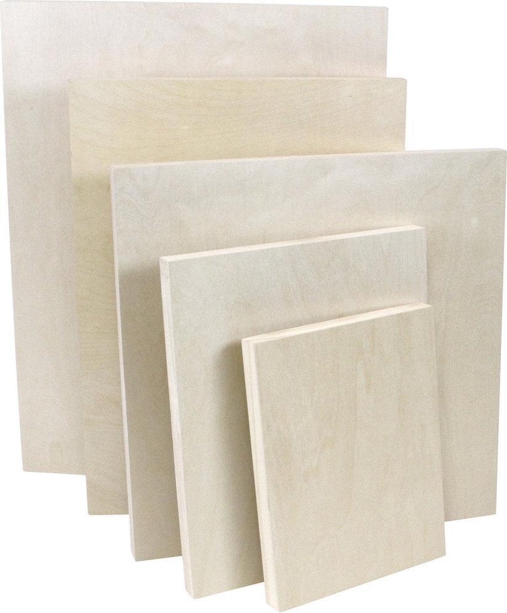 Schilderspaneel 3D hout - Schildersdoek hout - 60 x 60cm - per 2 verpakt