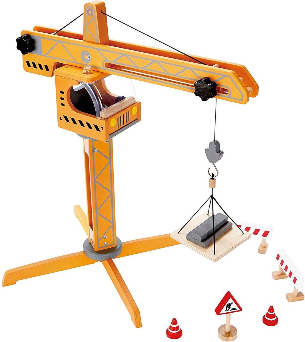 Hape Grote Bouwkraan met Bouwplaats Accessoires - Speelgoed Kraan voor Kinderen vanaf 3 jaar — afbeelding 14