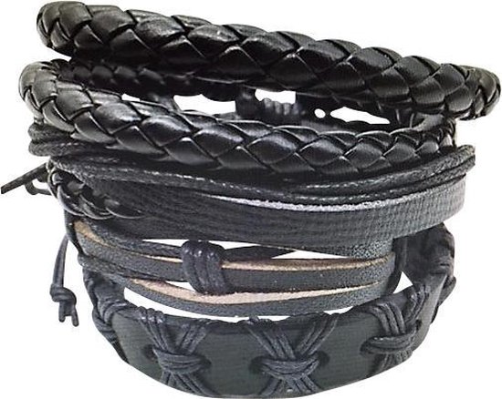 Bracelets Montebello Ajuga - Homme - Cuir - Noir - Corde - 20-23 cm