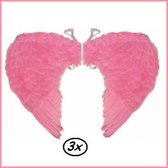 3x Engelen vleugels roze veren volwassen