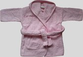 Badjas baby licht roze 0-1 jaar met naam