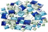 360x stuks Vierkante plak diamantjes blauw mix - hobby artikelen en knutselmateriaal