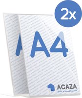 Acaza - L-Display - Acryl Fotolijst - Verticaal A4 - Set van 2