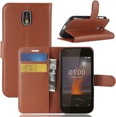 Book Case Hoesje Nokia 1 - Bruin