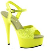 Neon gele glitter sandalen Caydence 38