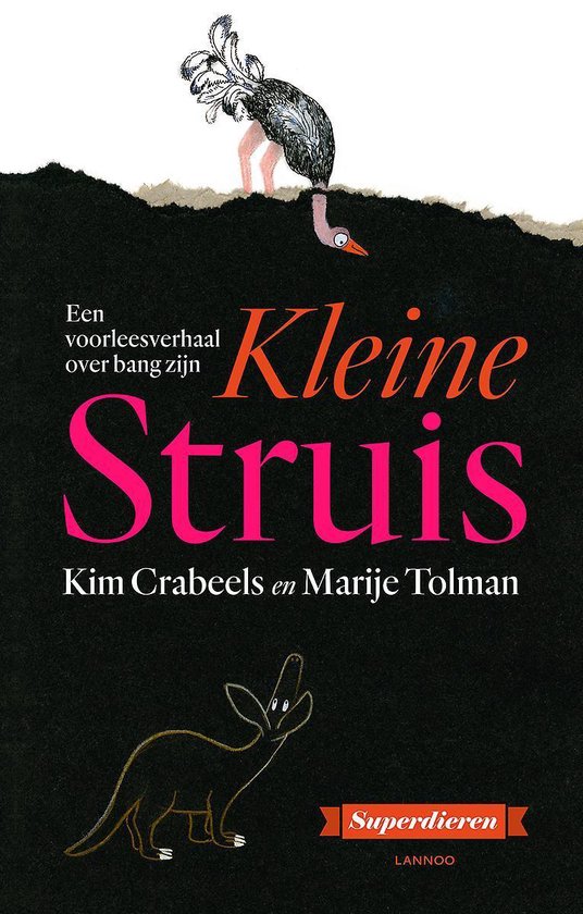 Boek "Kleine Struis" met een struisvogel en een miereneter.