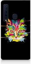 Geschikt voor Samsung Galaxy A9 (2018) Uniek Standcase Hoesje Cat Color