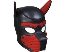 Banoch - Lindo Perrito Rojo Neoprene - honden masker puppy play rood neopreen