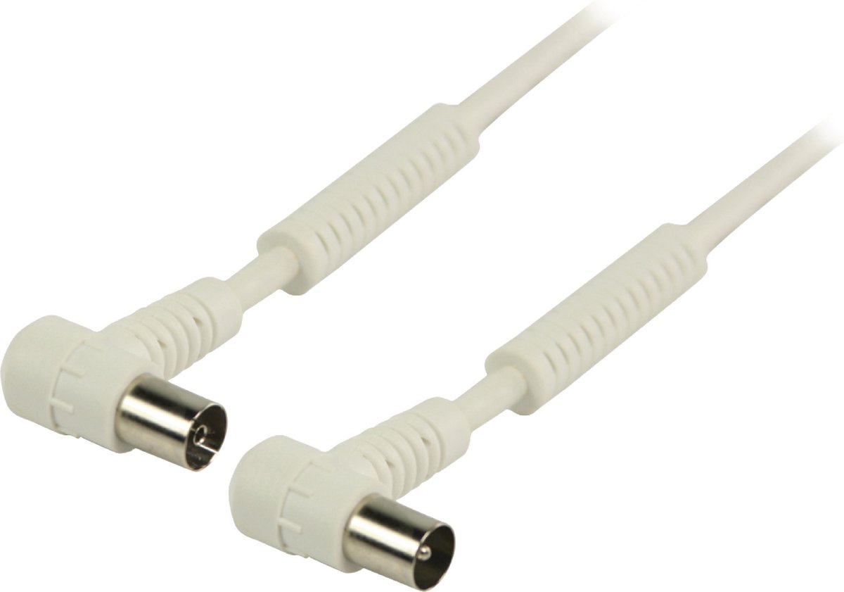 100 dB Coaxkabel Haaks Coax Male (IEC) - Coax Female (IEC) 3.00 m Wit