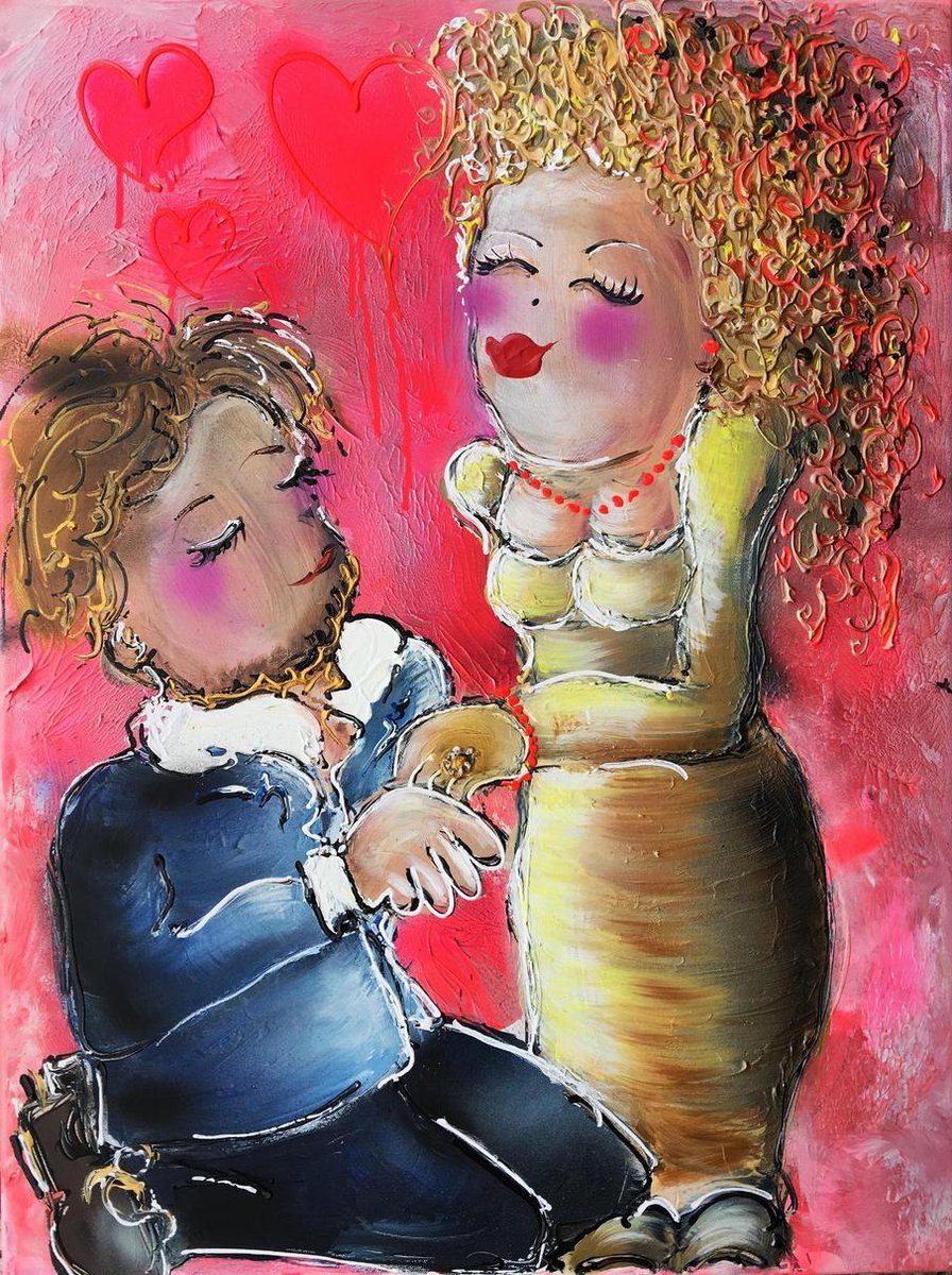 SCHILDERIJ TRUE LOVE handgeschilderd