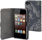 muvit Slim Folio Naprel Case with Cardslot Grey voor iPhone 4 / 4S